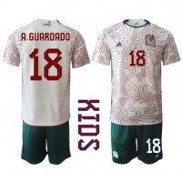 Maglie da calcio Messico Andres Guardado #18 Seconda Maglia Bambino Mondiali 2022 Manica Corta (+ Pantaloni corti)